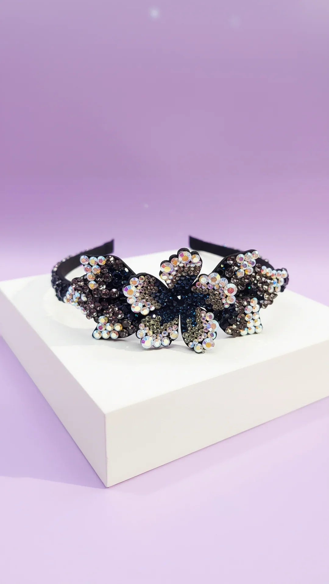 Women’s Crystal Flower Statement Headband & Hair Band