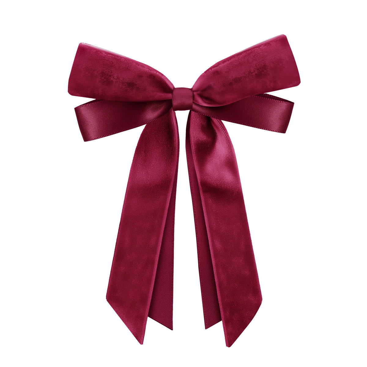 Large Wine Velvet & Satin Clip