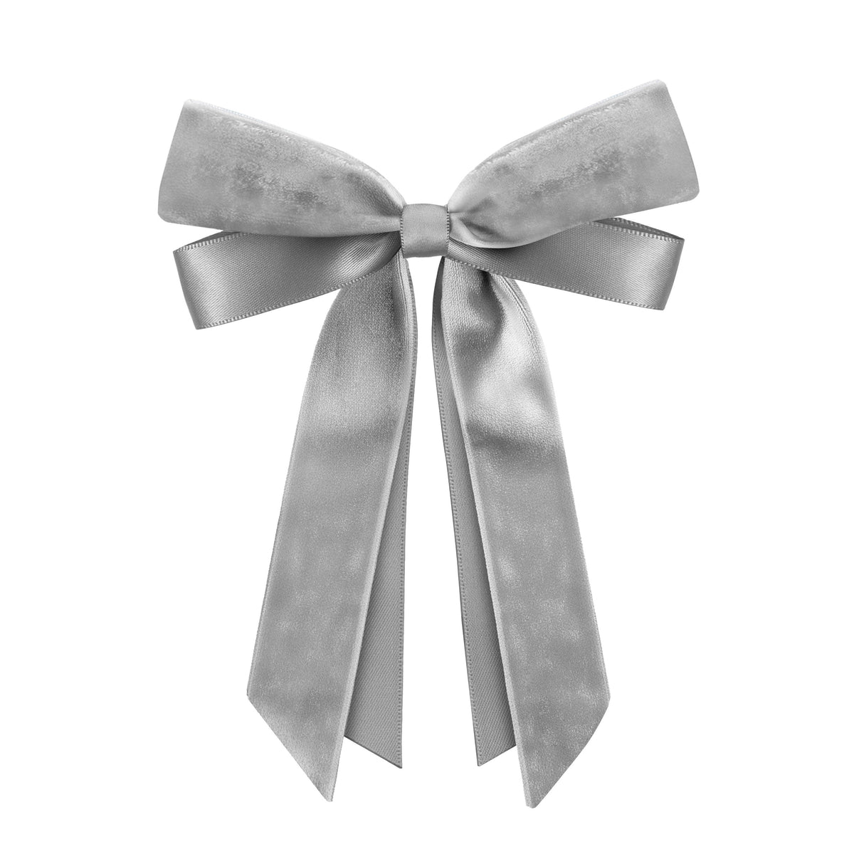 Large Silver Velvet & Satin Clip