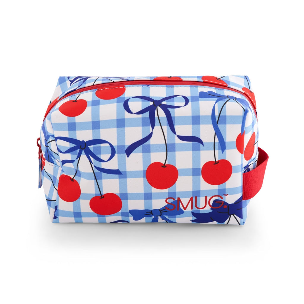 Toiletry Bag - Blue Cherries Print