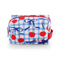 Toiletry Bag - Blue Cherries Print