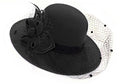 Formal Wool Fedora Hat with Birdcage Veil